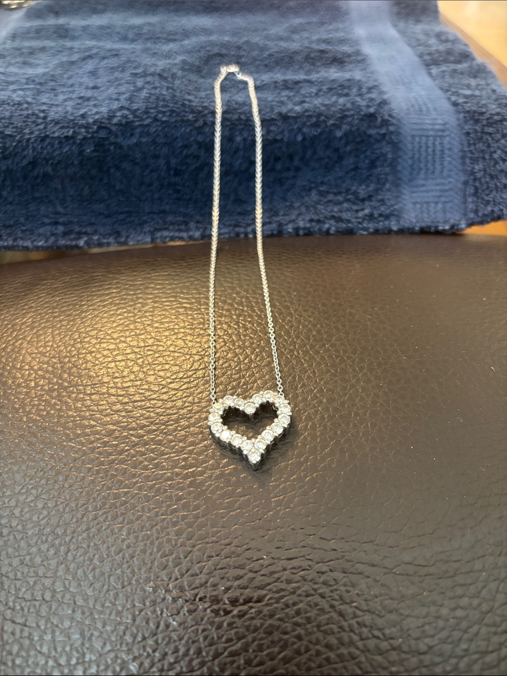 Diamonique Heart Pendant Necklace - sterling Silver.